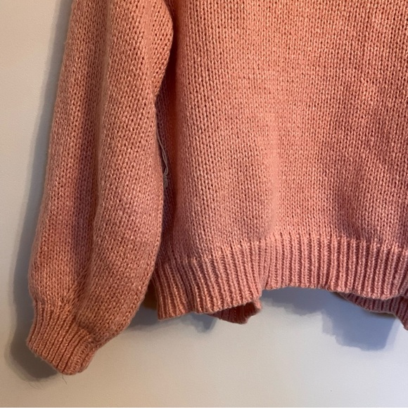 Luna Ivy Viral Pink Open Front 3D Cherry Knit Cardigan Sweater XS - Picture 10 of 13